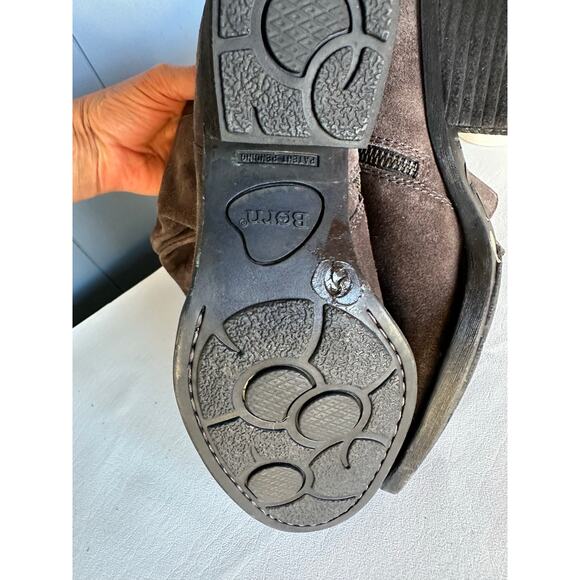 BORN Basil Grey Asphalto Distress Double Buckle Riding Western Look Boots Sz 6M - Picture 12 of 14